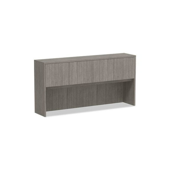 Alera Valencia Series Hutch with Doors, 4 Compartments, 70.63w x 15d x 35.38h, Gray