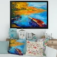 thumbnail image 3 of Designart 'The Lake At Sunset Evening Glow II' Lake House Framed Art Print, 3 of 4