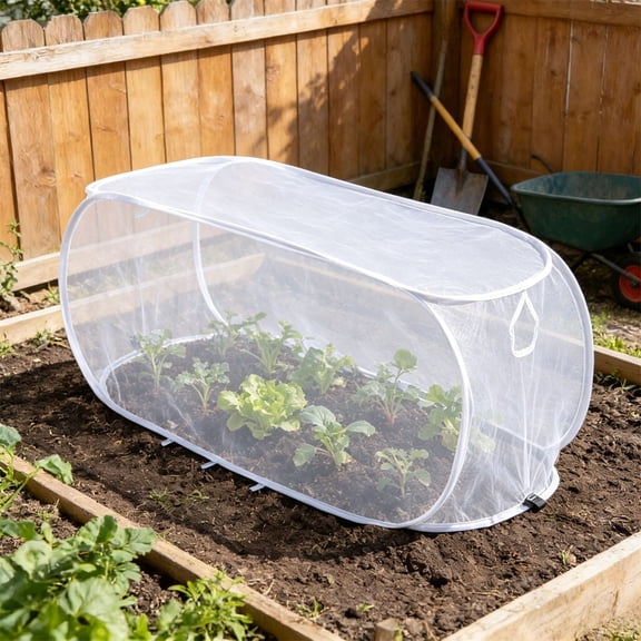 Qocolcyl Foldable Plant Protection Net Cover,Breathable Mesh Garden Cage,Anti Bird Insect Seedling Protector for Outdoor Patio Vegetable Flower Pots