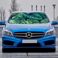 thumbnail image 2 of Awypu Tropical Leaves Palm Leaf Plant Print Green Colored Summer Hawaiian Style Car Shades for Front Windows 51.18*27.59 in, 2 of 7