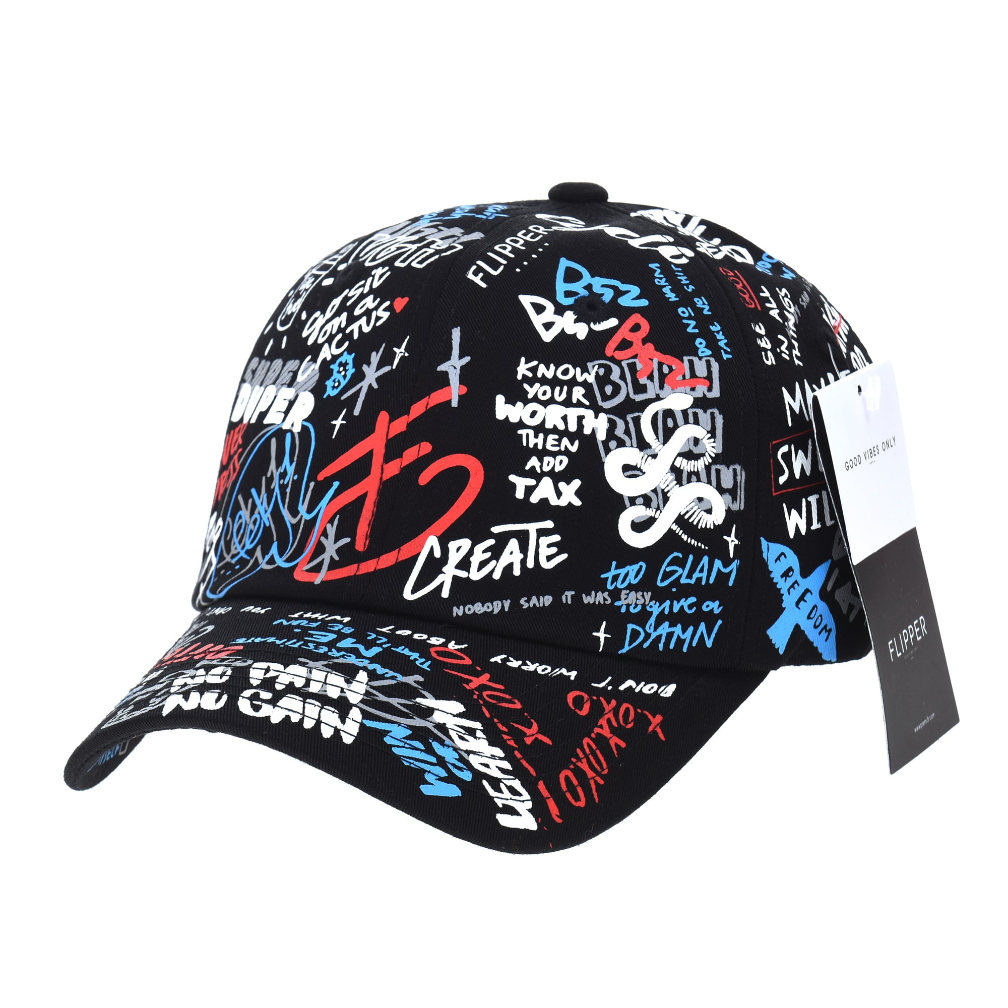 WITHMOONS Baseball Cap Graffiti Art Tattoo Graphic Hat AL1706 (Blackred