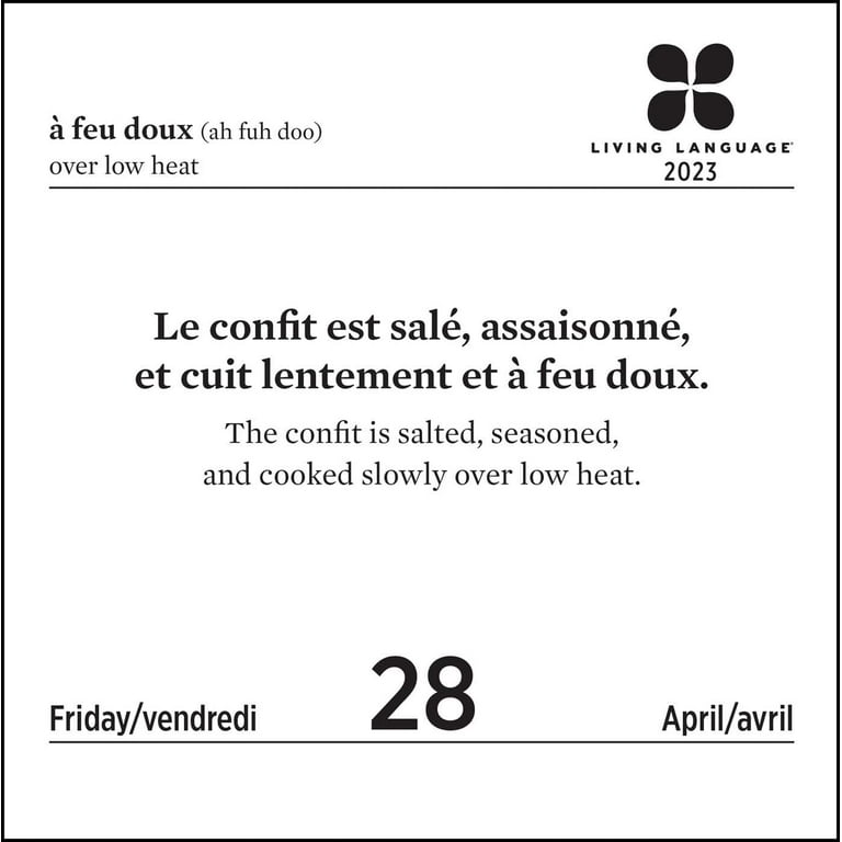 Living Language: French 2023 Day-to-Day Calendar : Daily Phrase & Culture ( Calendar) - Walmart.com