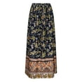 thumbnail image 5 of Arlun 2026 Women's Boho Floral Skirts Casual Drawstring Elastic High Waist Soft Comfy Maxi Skirts Lightweight Flowy a Line Beach Long Skirt with Side Pockets 7-Black L, 5 of 5