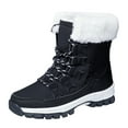 thumbnail image 5 of Rokment Winter Snow Skiing Boots for Women Cold Weather Thermal Non Slip Lace up Mid Calf Ski Snowboard Hiking Boots with Fleece Lined Black Size 6.5, 5 of 6