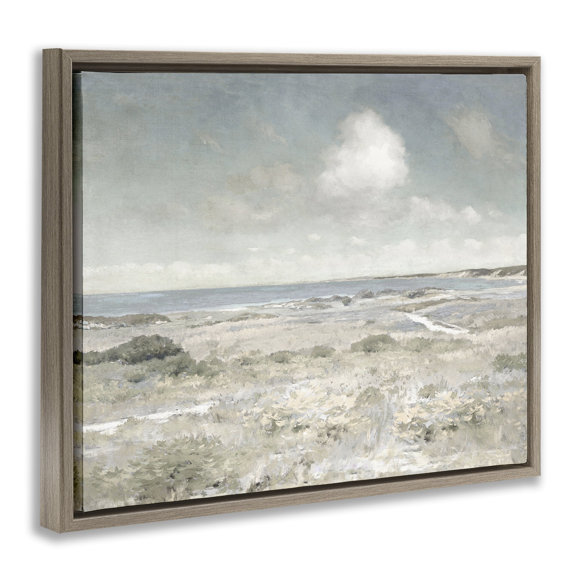 Stupell Industries By The Shore Neutrals Brown Framed Floater Canvas Wall Art, design by Christy McKee
