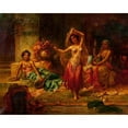 thumbnail image 2 of Hans Zatzka 14x12 Black Ornate Wood Framed Double Matted Museum Art Print Titled: Harem Entertainers, 2 of 5