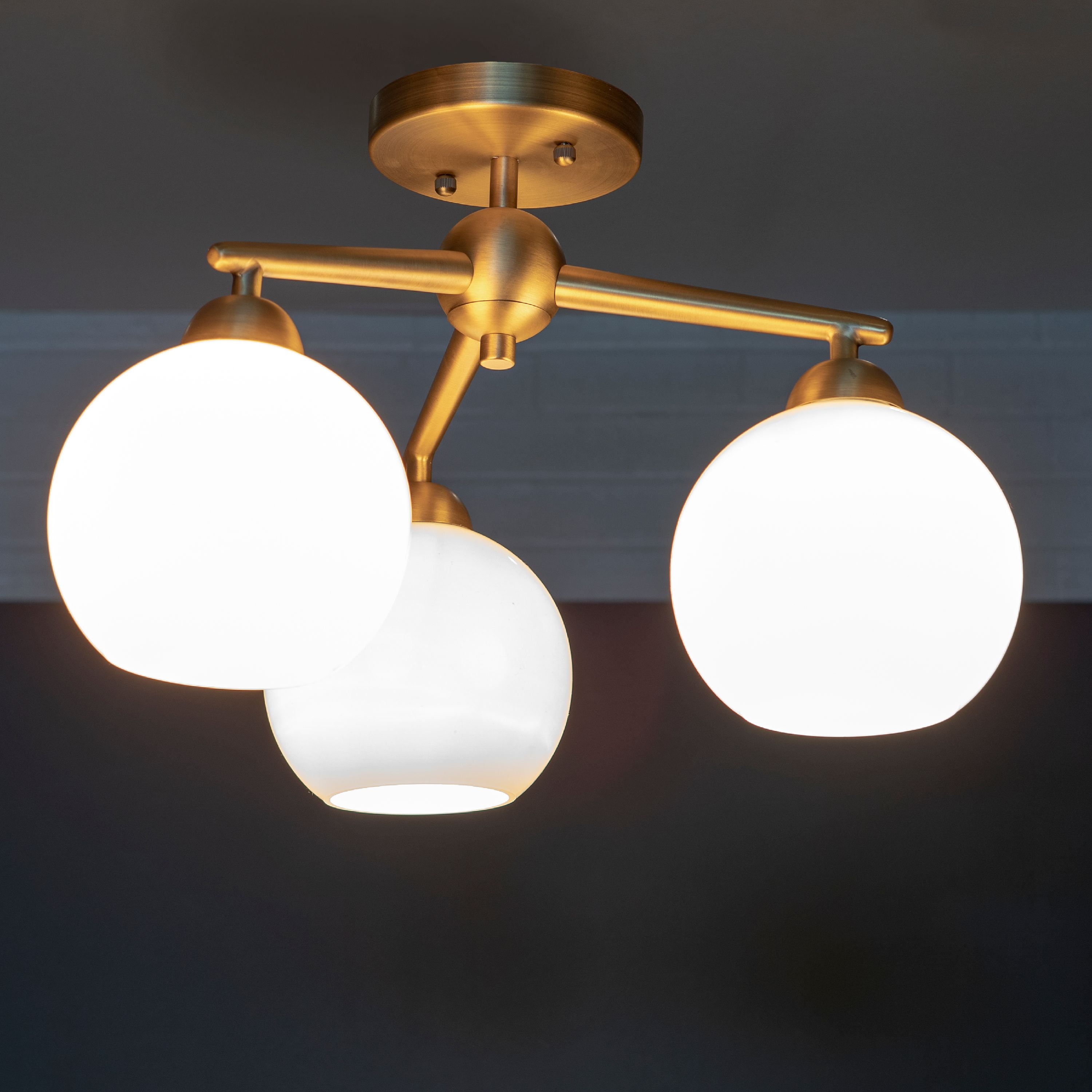 milk glass flush mount light fixture