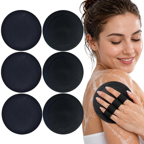 Soft Rubber Shower Scrubber, Gentle Exfoliating Body Brush with Non Slip Hand Strap for Deep Cleansing Bath Spa