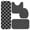 Black and Gray Checkered Pattern, variant on Black and Gray Checkered Pattern Bathroom Rug Set 4 Piece,Includes Contour,Lid Cover,Bath Mat,Non-Slip Extra Soft Absorbent Washable
