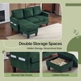 thumbnail image 5 of Ktaxon Convertible Sectional Sofa, L Shaped Couch with Storage Ottoman, Corduroy 3-Seater Couch for Small Space Living Room Light Dark Green, 5 of 9