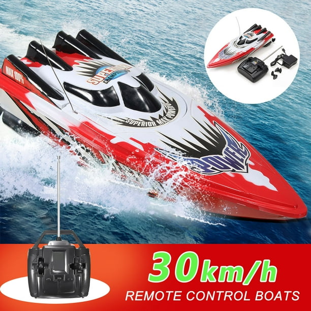 Rc boat, 20km/h 2.4g electric racing remote control boat. hallolure remote control racing boat ship red radio twin motor high speed rc boat toy christmas kids children birthday gift