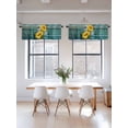 thumbnail image 3 of Sunflowers Kitchen Curtain Valances for Windows Farmhouse Short Curtains, Farmhouse Retro Botanical Floral Wooden Grain Rod Pocket Valance Curtain for Bedroom Cafe Living Room 54"x18", 3 of 8