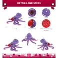 thumbnail image 3 of Dollibu I Love You Heart Wild Collection Plush Purple Octopus - 12 inches, 3 of 6