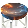 thumbnail image 3 of Haiem Red And Blue Fire Dragon D Cushion Round Bar Chair Seat Cover Bar Chair Cushion Covers Elastic Washable Bar Chair Cover,Protects from Scratches and Stains-14 inch, 3 of 7