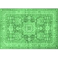 thumbnail image 1 of Ahgly Company Indoor Rectangle Medallion Emerald Green Traditional Area Rugs, 6' x 9', 1 of 4