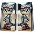 thumbnail image 2 of For Samsung A14 Case 5G , Mantto PU Leather Phone Case With Hand Rope Strap Cute Painted Flip Card Wallet Slots Case,Kickstand Phone Skin For Samsung Galaxy A14 5G, Cat, 2 of 8