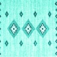 thumbnail image 1 of Ahgly Company Indoor Square Abstract Turquoise Blue Contemporary Area Rugs, 7' Square, 1 of 4