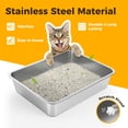 thumbnail image 2 of Caja de arena para gatos LIHONG pequeña de acero inoxidable con 18 x 14 x 10 cm, 2 of 8