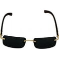 thumbnail image 5 of LAICAIW Elite Slim Rimless Rectangular Metal & Wood Art Aviator Sunglasses, 5 of 5