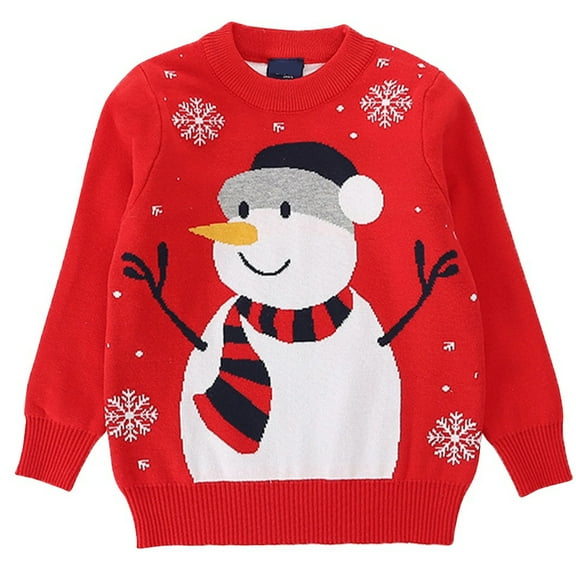 URMAGIC 2-7T Toddler Little Boy Girl Long Sleeve Christmas Snowman Sweater Tops