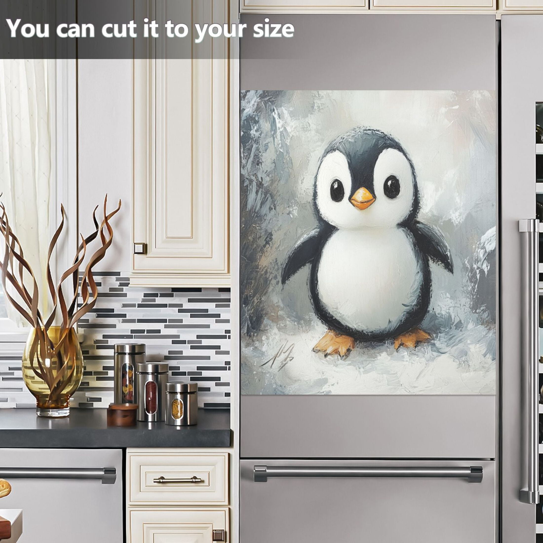 Dishwasher Magnetic Sticker 23x26 Inch Refrigerator Magnetic Sticker Washing Machine Magnetic Sticker Kitchen Panel Magnetic Sticker Home Decor Super Cute Cartoon Penguins