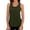 Army Green, variant on Women's Summer Solid Crew Neck Pullover Cami Top Pleated Sleeveless Casual Loose Fit Fashion Blouse Light Blue S