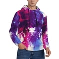 thumbnail image 2 of Naloa Dual Skulls Colorful Fusion Men's Casual Hooded Collar Drawstring Hoodies Pullover Sweatshirts Casual Long Sleeve Shirts-4X-Large, 2 of 7