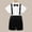 w93# White70, variant on Wuxian Baby Boys Formal Outfits Suits Short Sleeve Solid Color Button Down Stand Collar Soft Shirt And Suspender Shorts Stretchy Pinafore Overalls Stylish Gentleman Clothes Sets,Black,2-3 Years