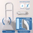 thumbnail image 7 of Adjustable Bathtub Safety Rail with Showers Suction Handle,ZUEXT 17x6 Inch Stainless Steel Tub Handle Grab Bar, Heavy Duty Bath Handles Clamp for Elderly Seniors Injury Disabled (300 LBS), White, 7 of 7