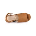 thumbnail image 4 of BLISSFUL STEP Women's Slingback Open Toe Buckle Espadrille Wedge Heel Sandals Brown 5.5, 4 of 8