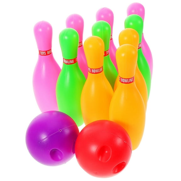 WEUVEB Toddler Bowling Set Plastic Multi-Color 1 Set Kids Indoor Outdoor Toy Game