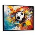 thumbnail image 2 of Designart "Abstract Representation of a Soccer Ball" Sports Floater Framed Wall Decor, 2 of 7