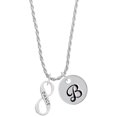 thumbnail image 1 of Delight Jewelry Silvertone Dance Infinity Sign Silvertone Script Initial Disc - B - Charm Necklace, 20"+3", 1 of 4
