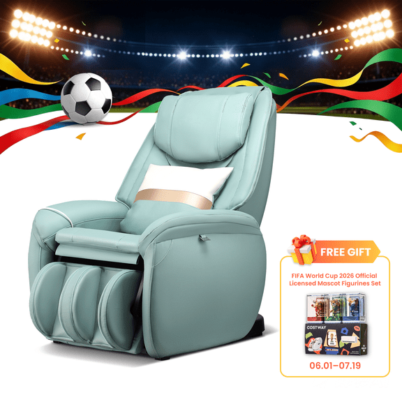 Costway Massage Chair Full Body SL Track Zero Gravity with  Pillow Reversible Footrest Heat Green