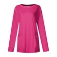 thumbnail image 4 of Sweatshirt for Women Women's Sweatshirt Pullover Active Sportswear Pocket Print Casual Round Neck Long Sleeve Top, 4 of 5