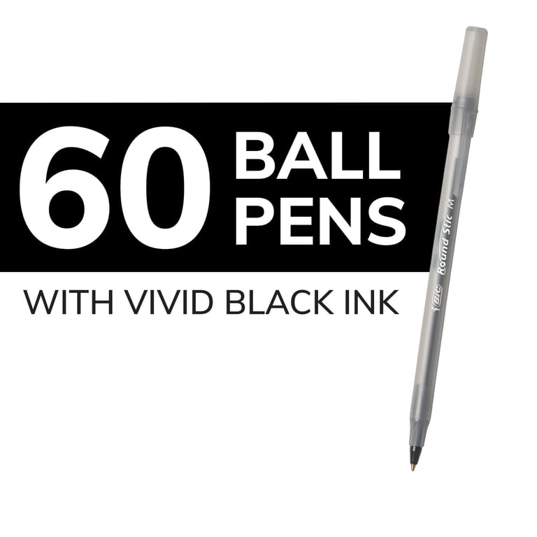 BIC Round Stic Xtra Life Ballpoint Pens, Medium 1.0mm, Black, 60 Count photo 5