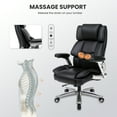 thumbnail image 2 of EOP 600LBS Big and Tall Heavy Duty Office Chair, Ergonomic Massage Desk Chair with 4D Adjustable Armrests, PU Leather Executive Chair with Lumbar Support & Quiet Dual Rubber Wheels, Black, 2 of 10