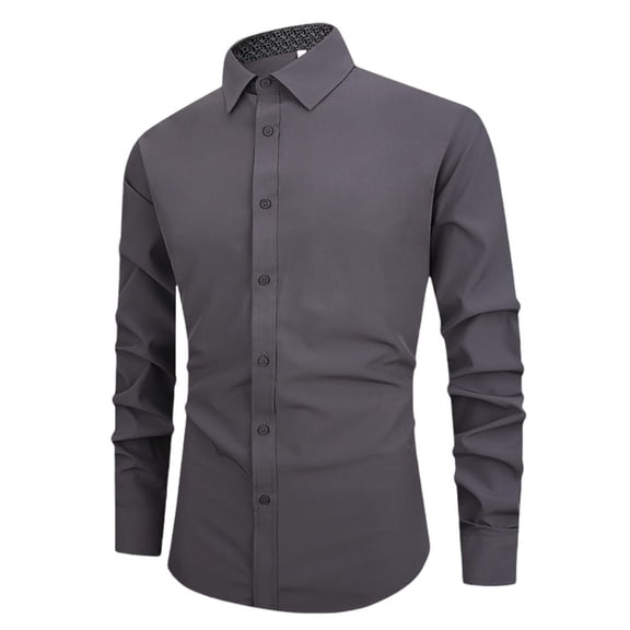 Men's Stretch Formal Dress Shirts, Regular Fit Long Sleeve Business Office Attire Shirts