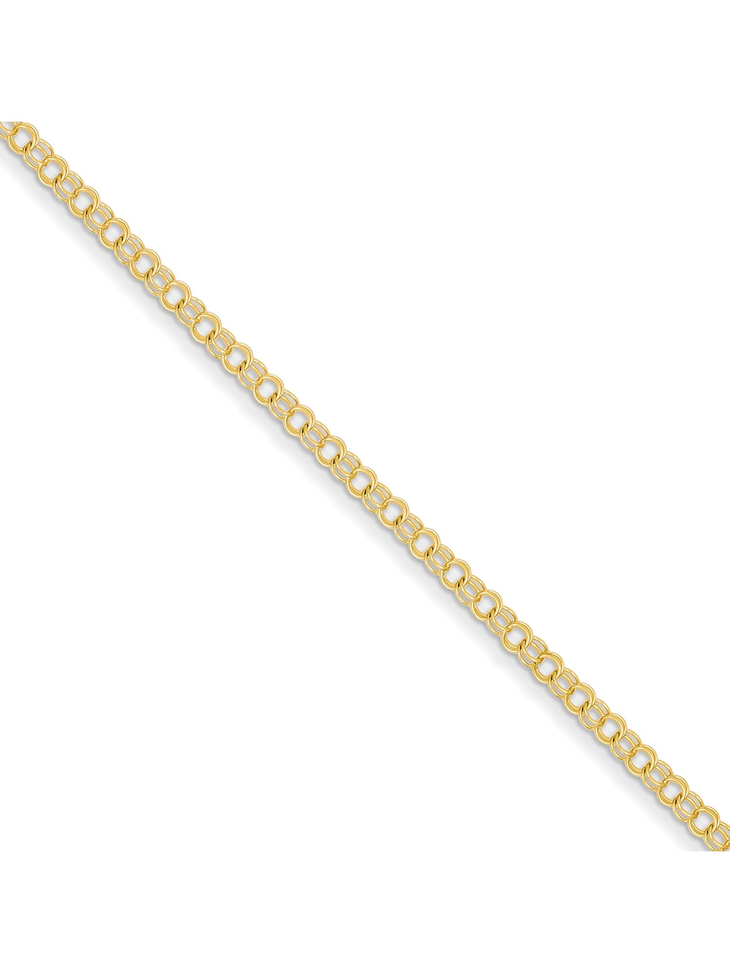Best Designer Jewelry 14k 3mm Solid Double Link Charm Bracelet