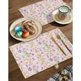 thumbnail image 2 of Easter Placemats Set of 4, Bunny Easter Eggs Placemat for Dining Table Decorations, Spring Flowers Place Mats, Spring Table Mats for Kitchen Dinner Seasonal Holiday Party Decor, 2 of 6