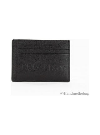 NWT Burberry Men's Chase Embossed Leather Card Case Holder -Dark Charcoal  Blue