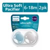 Philips Avent Ultra Soft Pacifier 6-18M, Misty Dawn / Silk Beige, 2 Pack SCF091/17
