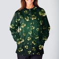 thumbnail image 3 of yuCgh Women's Long Sleeve Nursing Jacket with Stand Collar, Single Breasted St. Patrick's Day Print, Casual Work Uniform Top,Dark Green 5XL, 3 of 5