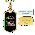 thumbnail image 3 of Than Jesus Stainless Steel or 18k Gold Premium Swivel Dog Tag Keychain, 3 of 10
