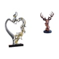 thumbnail image 1 of Figura De Cabeza De Ciervo Besándose, Estatua Coleccionable, Adorno Para Dormitorio, Boda, Estantería, Armario, Decoración Del Hogar, Artesanía Animal, Adorno De Resina Para Mesita De Noche, 1 of 8