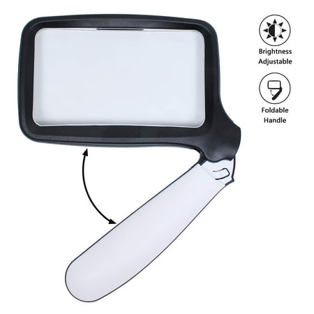Justlike LED Illuminated Magnifying Glass Set. Best Magnifier with Lights for Seniors, Macular Degeneration, Reading and