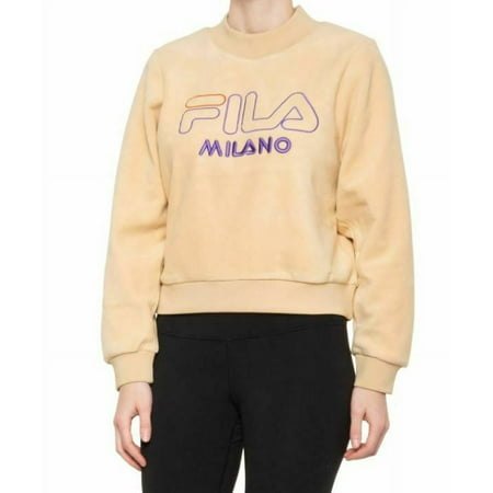 new Fila Milano women Vella Mock Neck sweatshirt LW935735 280 beige XS $65