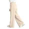 thumbnail image 6 of Girls Corduroy Sweatpants with Pockets Elastic Waist Baggy Fall Winter Casual Kids Active Pants Beige 14, 6 of 7