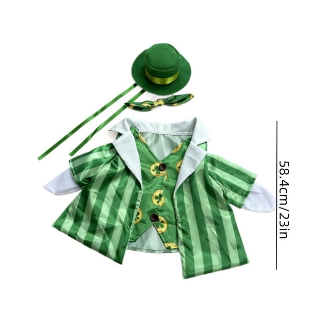 St Patricks Day Decorations Centerpieces Porch Gooses Outfit Clothes Hat Bow Necktie 23 Inches for Decorating Large Gooses St Patricks Day Decorations Outdoor