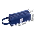 thumbnail image 3 of Double Layer Large Capacity Pencil Case Portable Cloth Pencil Bag with Handle Stationery Organizer with Double Zipper for School Office Travel, 3 of 7